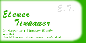 elemer timpauer business card